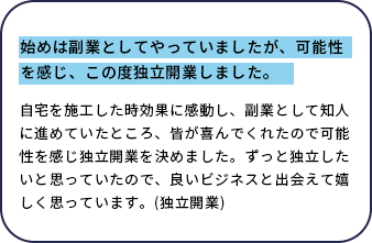 独立開業者様の声